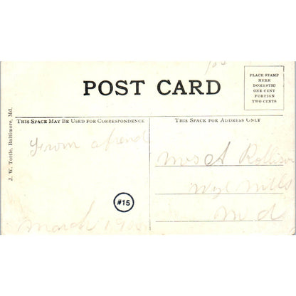 Late Johns Hopkins Residence Clifton Park Baltimore MD Original Postcard TK1-28