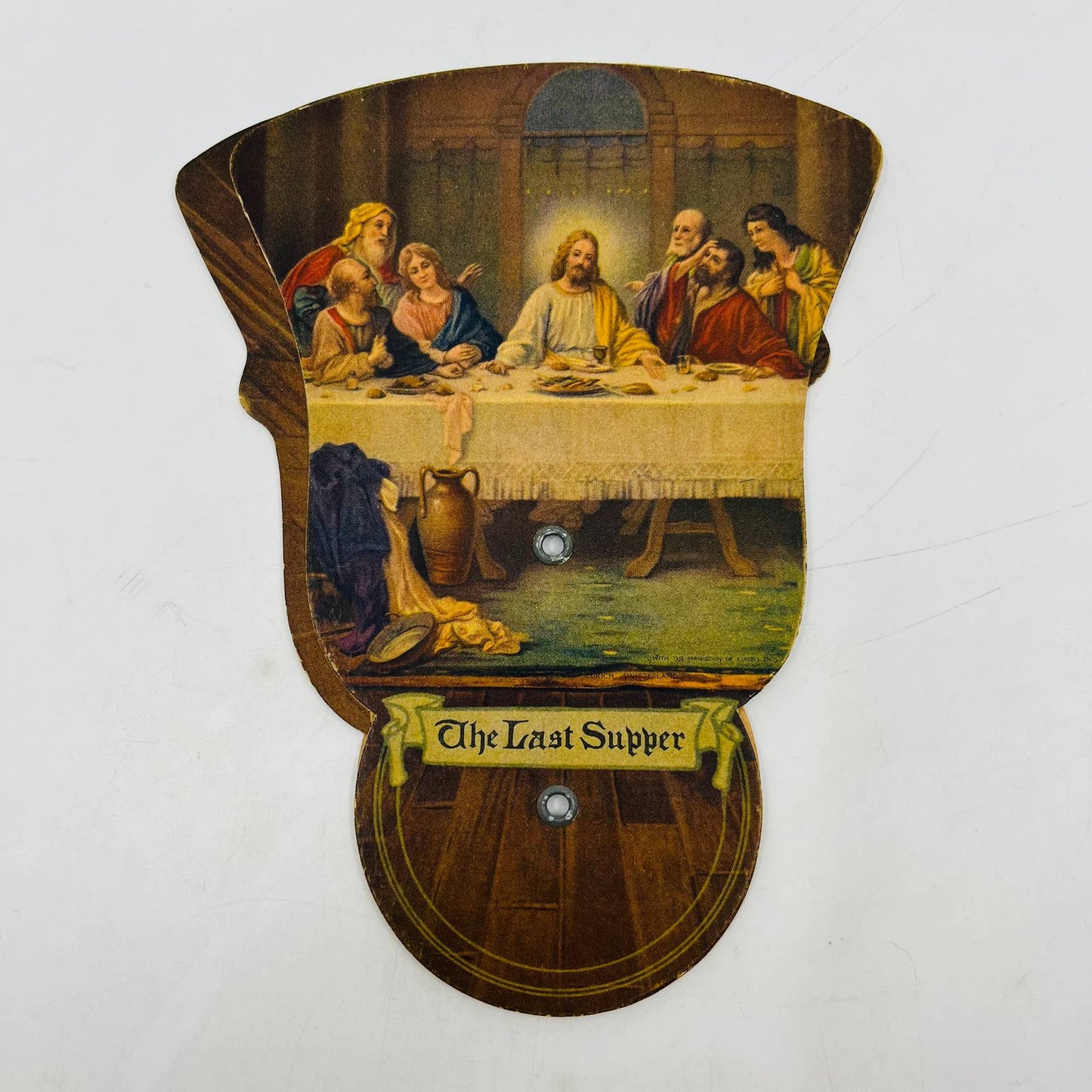 1920s Advertising Fan Jesus Last Supper P. L. Jingst Warsaw Illinois C12