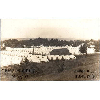 Antique RPPC Postcard Camp Murphy M.W.A. Peoria IL June 1908 SE8