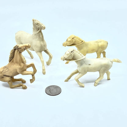 1950s-60s Lot of 4 Plastic Toy Horses Cowboys & Indians Marx Western SD7