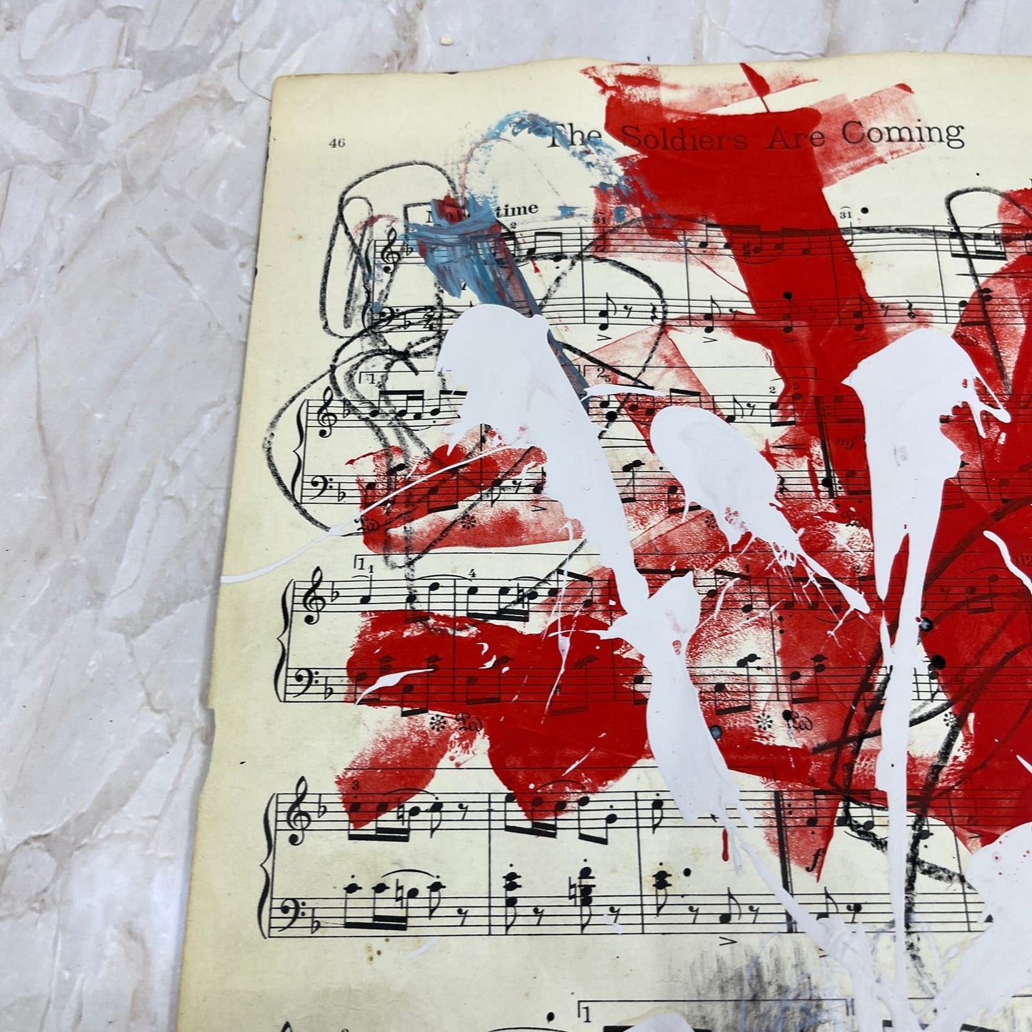 Original Mixed Media Abstract Art Painting 9.5x13” Vivid Notes Signed #10
