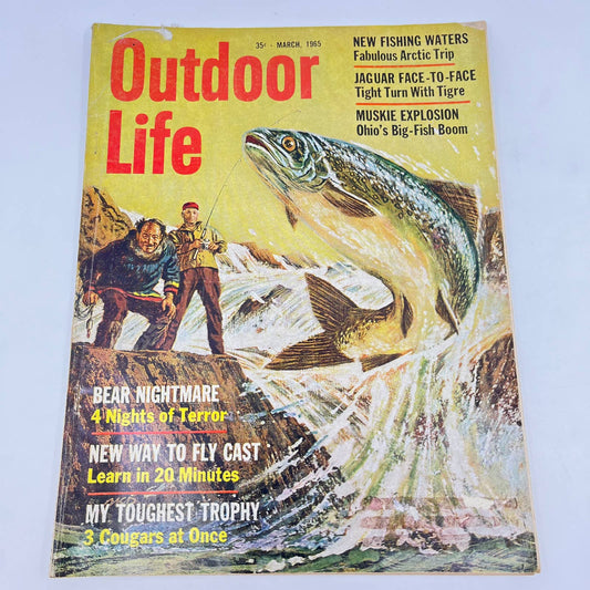 1965 March Outdoor Life Magazine Fly Casting Cougars Ohio Muskie TE8