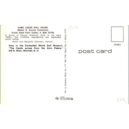 Bisque Character Dolls Game Lodge Doll House Mabel Gurney Original Postcard PB8