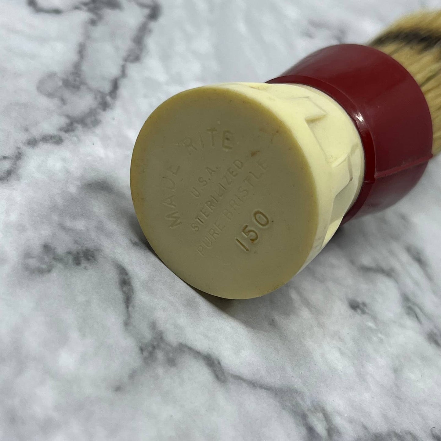 1950s Made Rite Pure Bristle 150 Bakelite Barber Badger Shaving Brush SE9