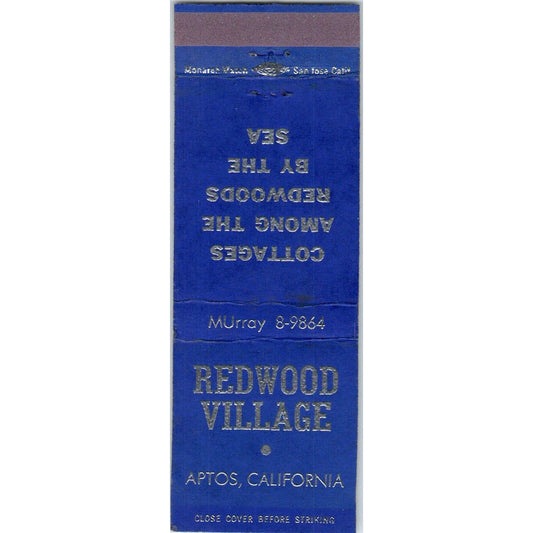 Redwood Village Cottages Aptos California Advertising Matchbook Cover SA9-M10