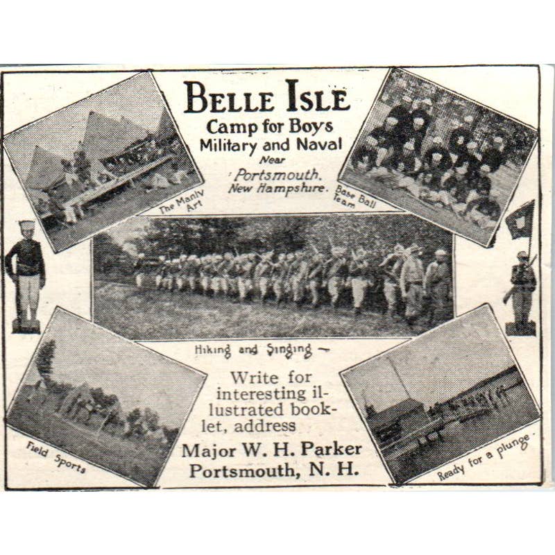 c1920 Harper's Ad- Belle Isle Military & Naval Camp W.H. Parker Portsmouth EA3-2