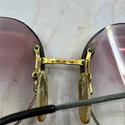 Vintage Ladies' Oversize Drop Arm Rimless Eyeglasses Frames TJ9G1-7