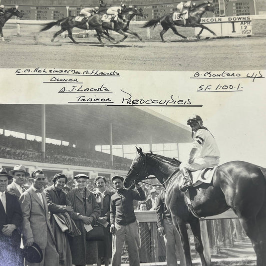 1957 Original Horse Race Winner Photo Preoccupied Lincoln Downs Laurel MD AC5-2