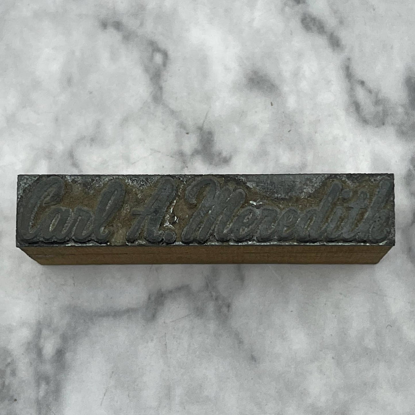 Vintage Printing Letterpress Printers Block Plate Carl A. Meredith TJ51