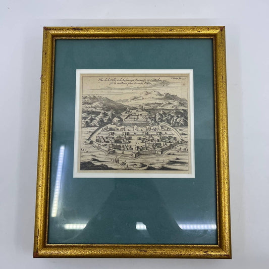 RARE 1700s Framed Engraving from Les Six Voyages de Jean-Baptiste Tavernier TC2