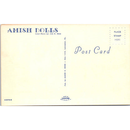 Amish Dolls - Photo by Jim E. Hess Original Postcard PB5