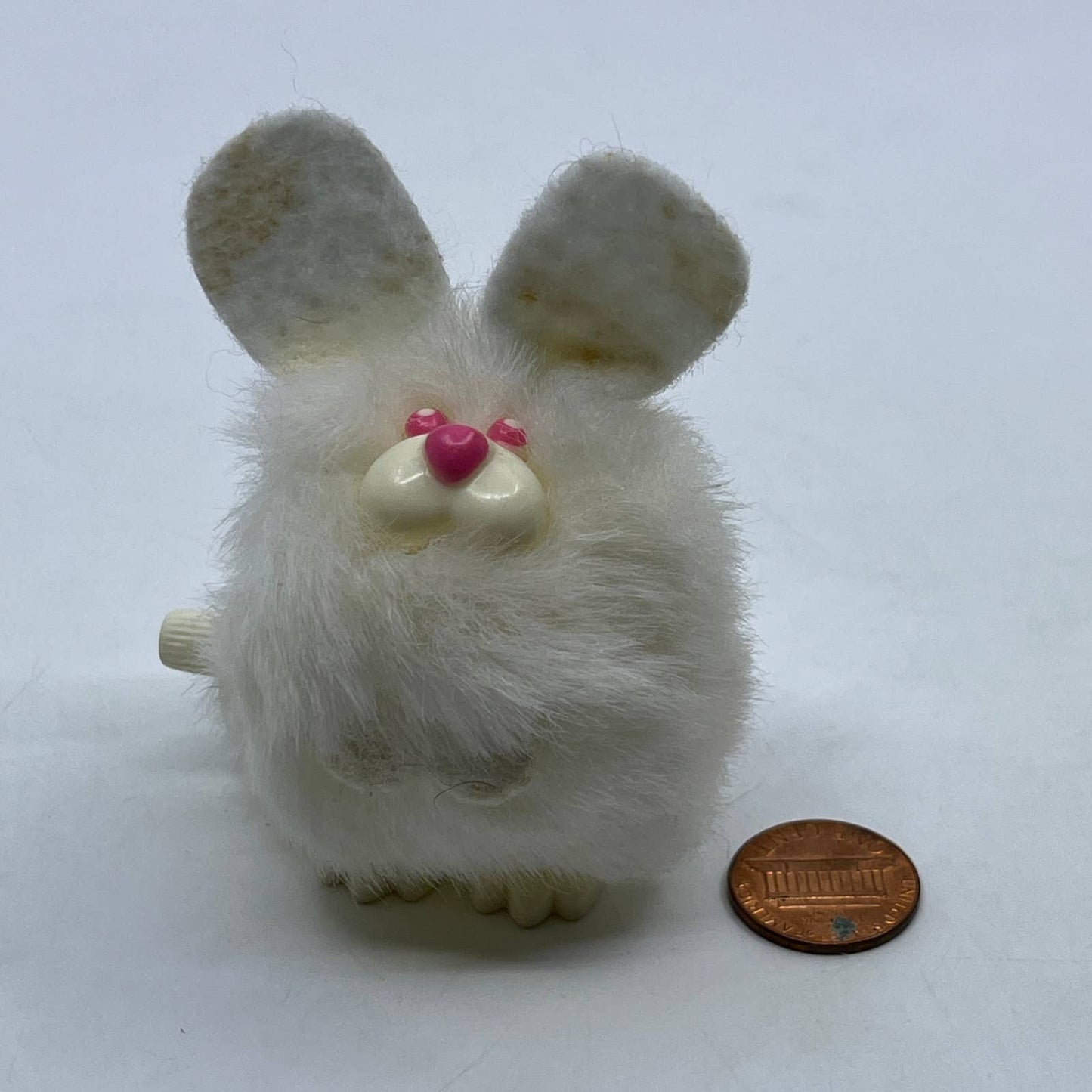 1970s Wind Up Toy Tomy Fuzzy Bunny Rabbit Taiwan 3" TH7