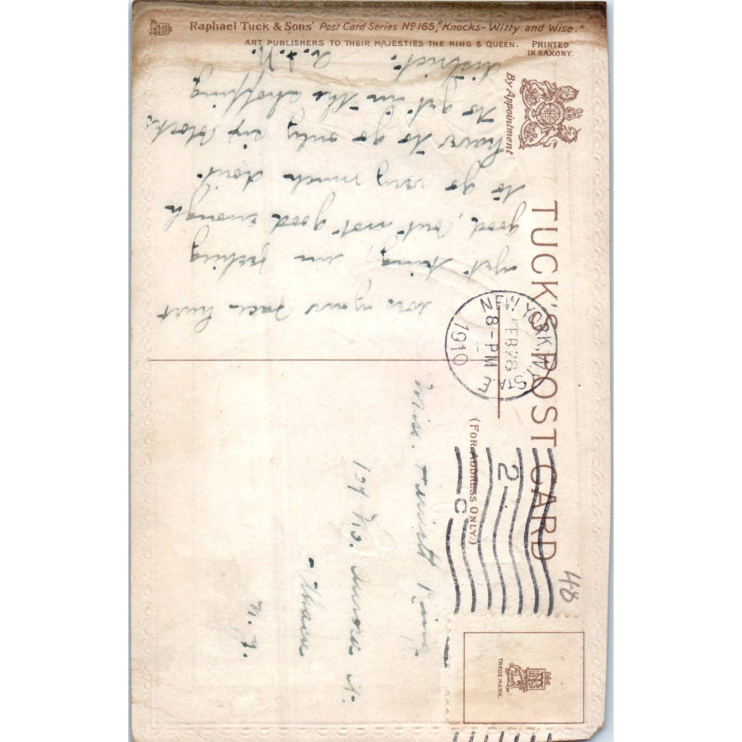 Don't Let Anybody Get Your Goat Raphael Tuck Original Postcard TK1-P14