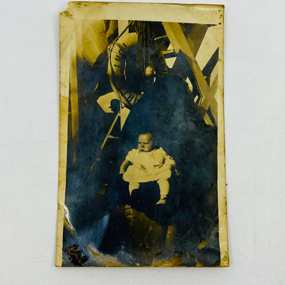 Early 1900 RPPC Infant Baby on Boat With Port Arthur Life Preserver TX PA3