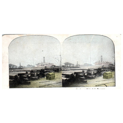 c1900 Stereoview Card The Docks at Cristobal Panama SE4