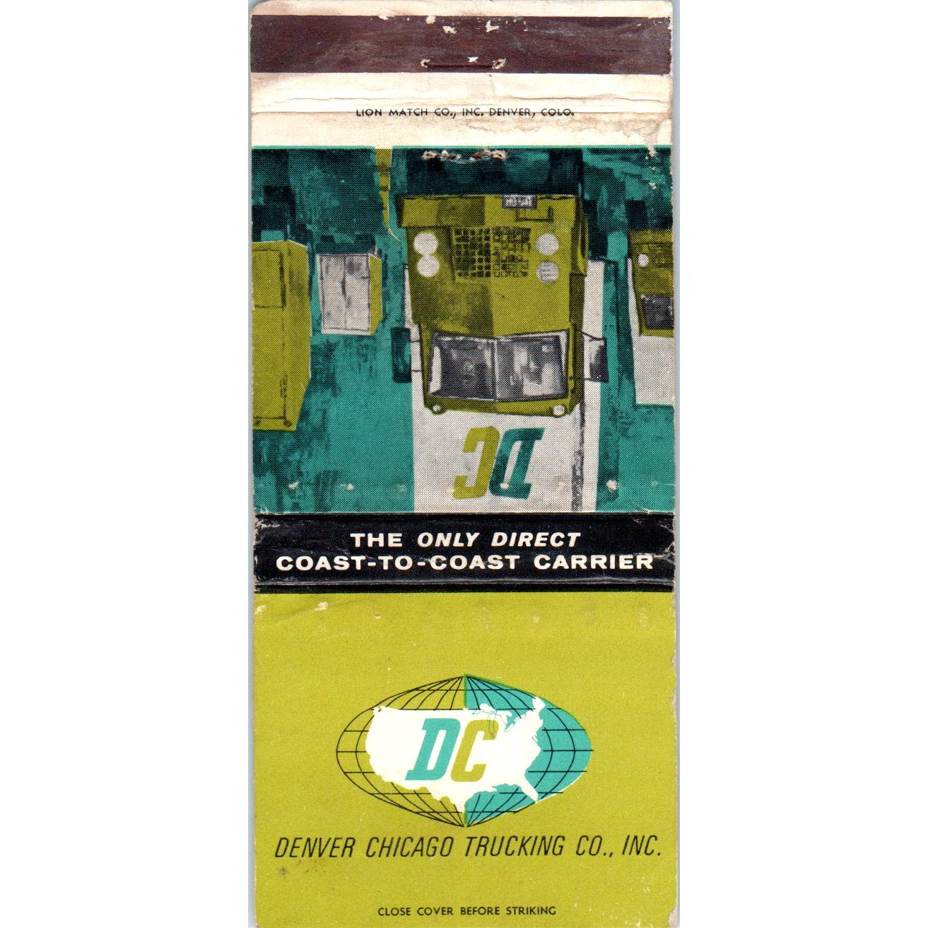 1965 Denver Chicago Trucking Co Advertising Matchbook Cover MM9-6
