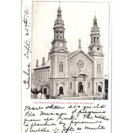 Church of Ste. Anne de Beaupre c1905 Original Postcard TK1-P1