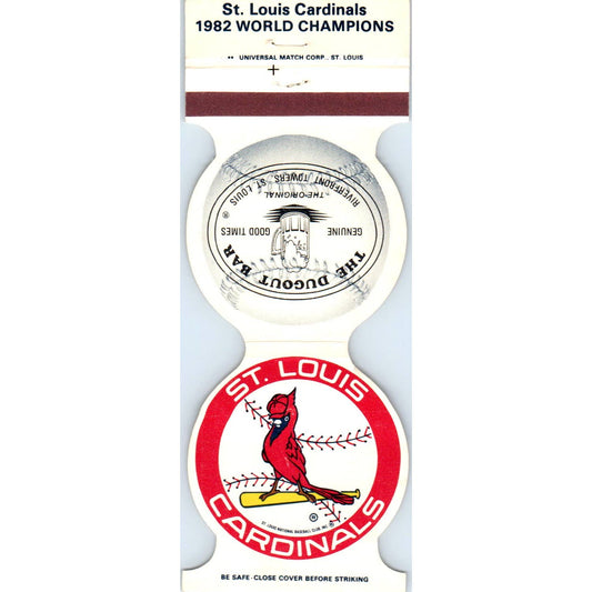 1982 St. Louis Cardinals World Champions MLB Schedule Matchbook Cover SA1-M4
