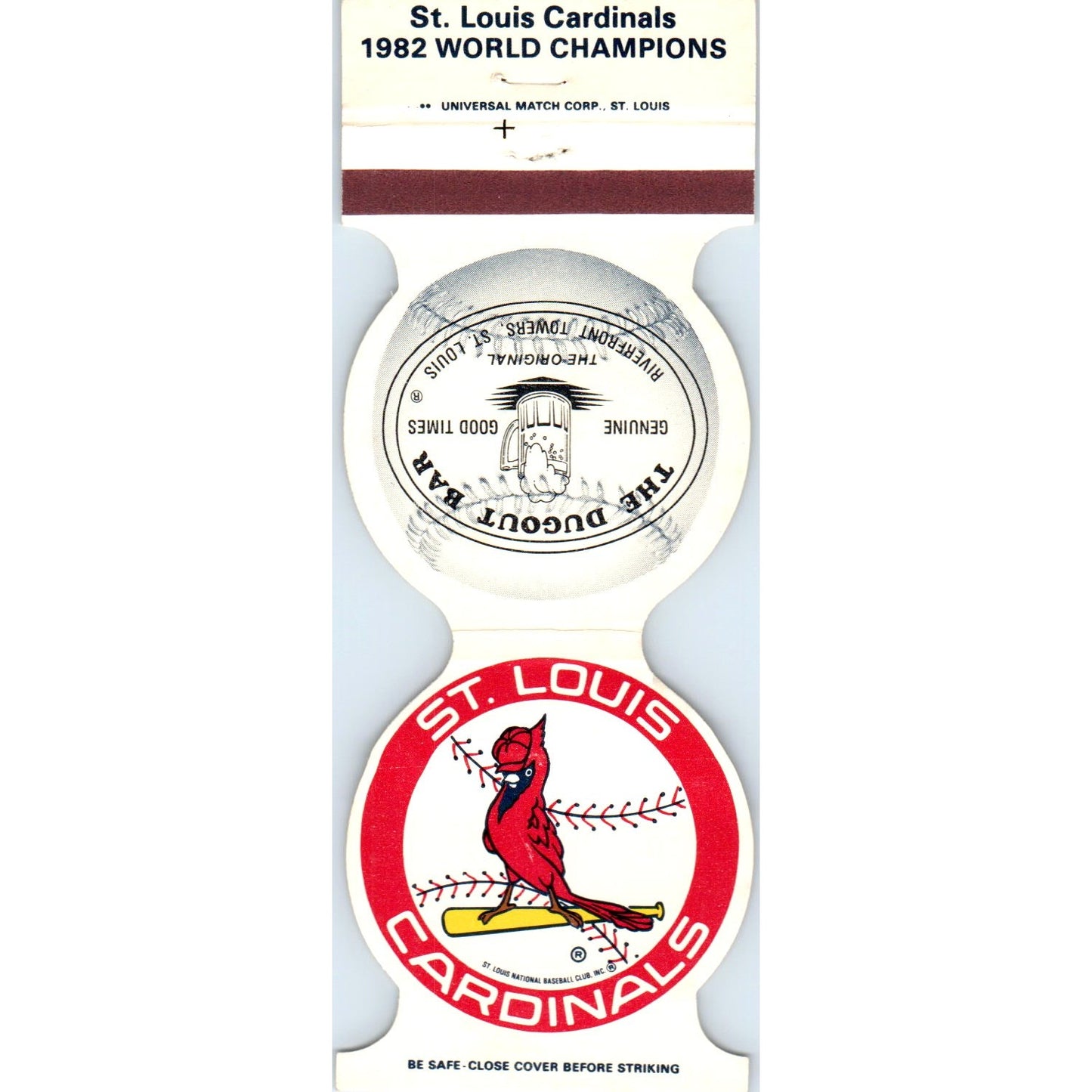 1982 St. Louis Cardinals World Champions MLB Schedule Matchbook Cover SA6-M4