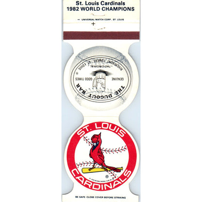 1982 St. Louis Cardinals World Champions MLB Schedule Matchbook Cover SA6-M4