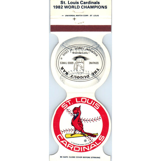 1982 St. Louis Cardinals World Champions MLB Schedule Matchbook Cover SA6-M4