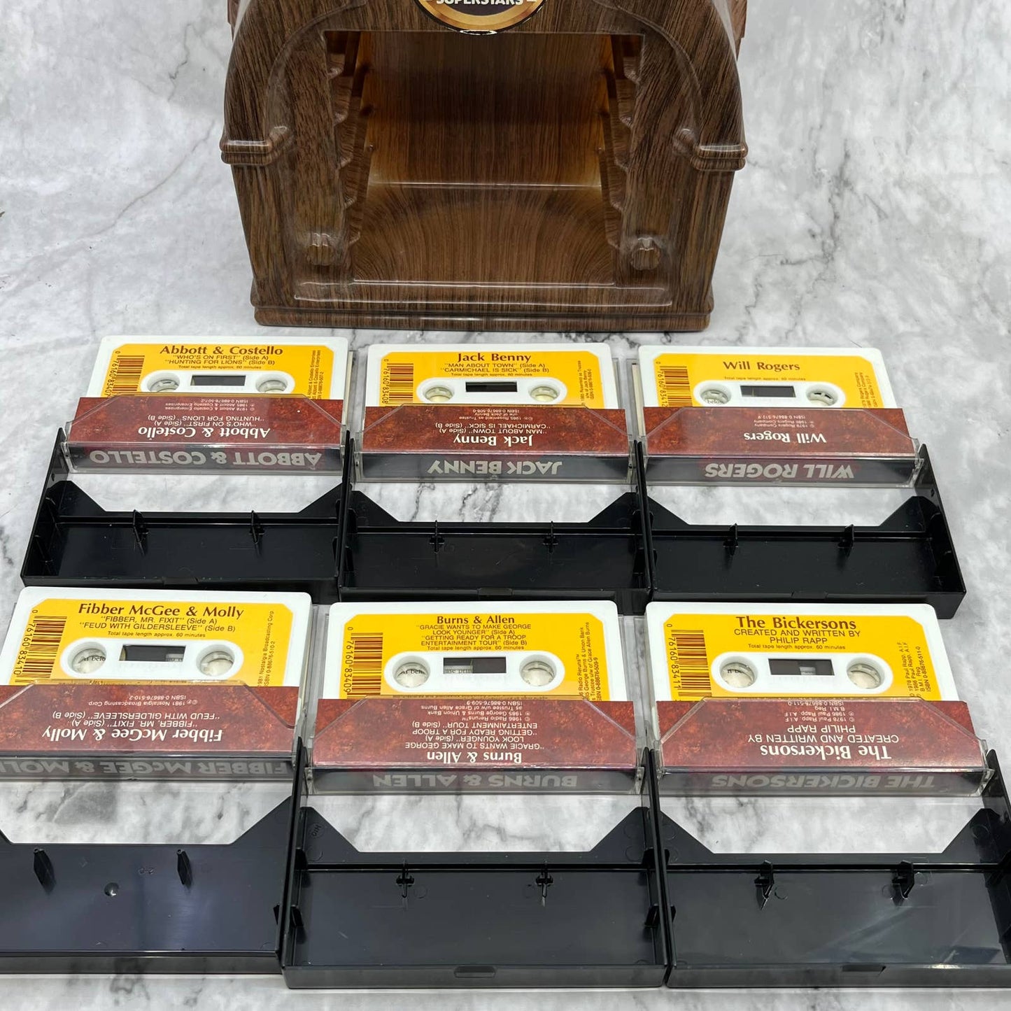 Comedy Superstars 6 Cassette Set Jukebox Case Allen Benny Abbott & Costello TJ6