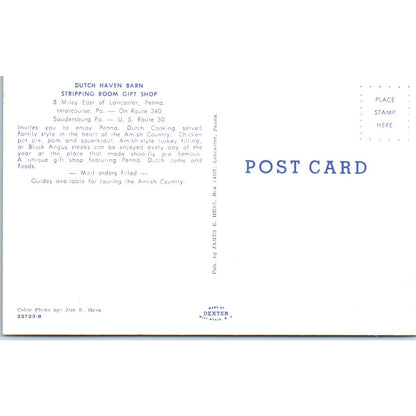 Vintage Postcard Dutch Haven Barn Gift Shop Intercourse PA TD8-P2