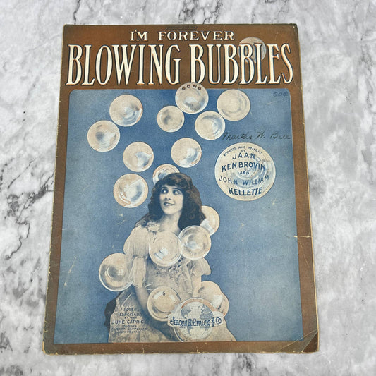 I'm Forever Blowing Bubbles Brovin Kellette 1919 Sheet Music TK2-SM3