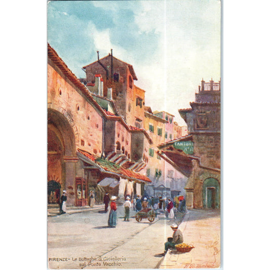 Firenze Ponte Vecchio Raphael Tuck Oilette Original Postcard P3-2