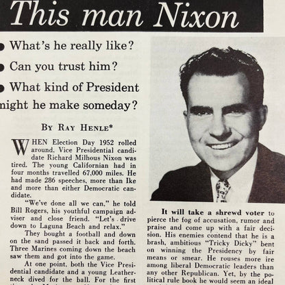 1950s Richard Nixon Republican Political Pamphlet Leaflet Brochure C11