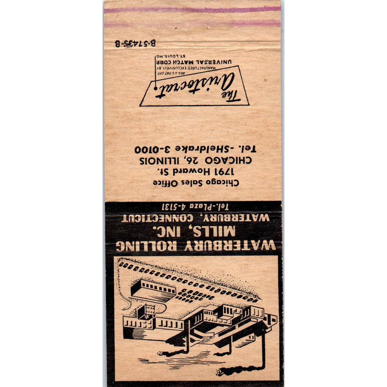 Waterbury Rolling Mills Connecticut Advertising Matchbook Cover SA1-M11