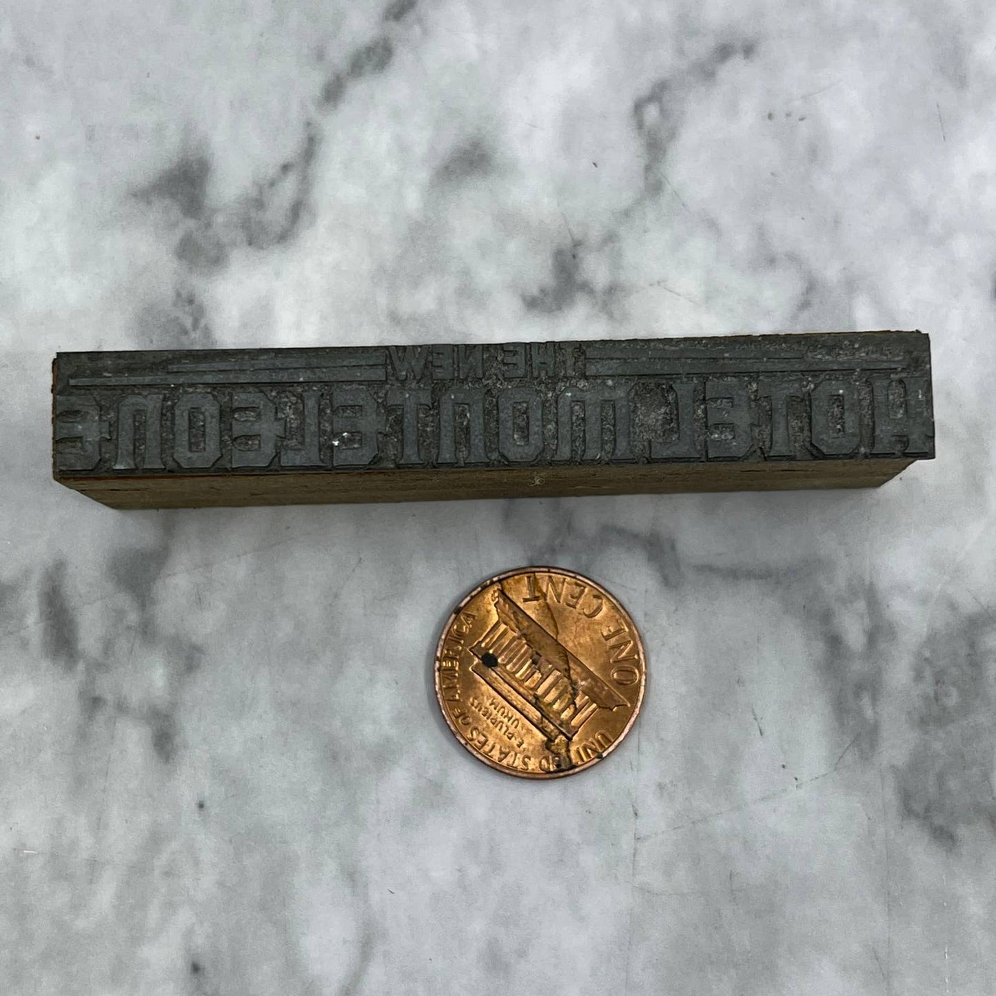 Vintage Printing Letterpress Printers Block Plate The New Hotel Monteleone TJ59