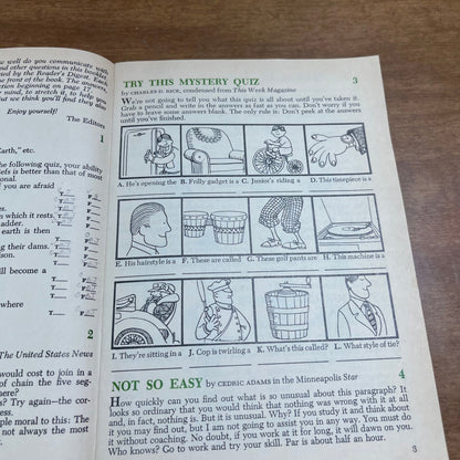 1969 Teasers and Tests from the Reader’s Digest Brain Teaser Booklet H4-4