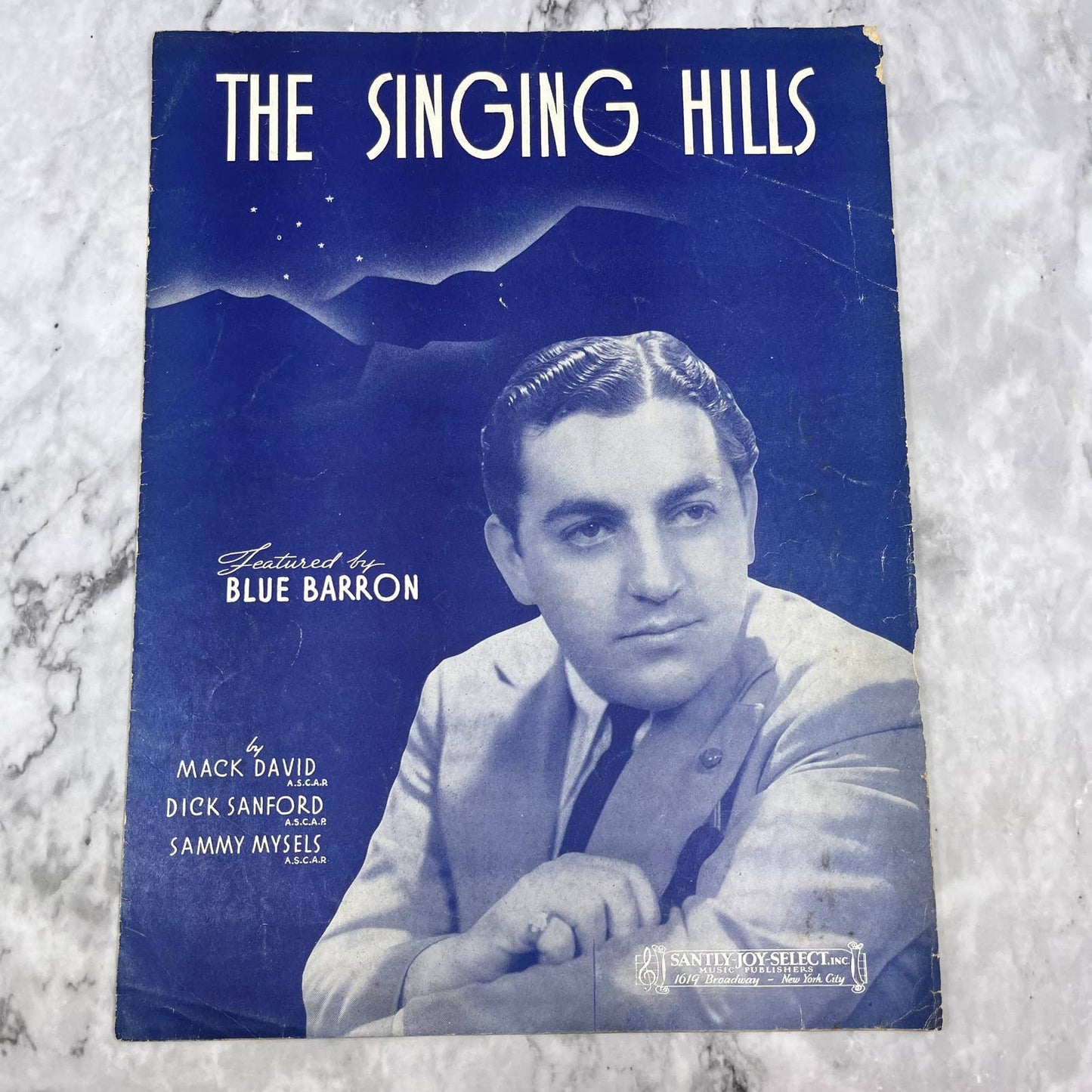 1940 "The Singing Hills" by David,Sanford & Mysels Sheet Music TH1