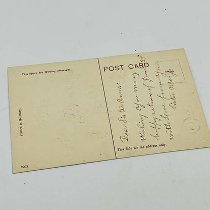 1910s Birthday Post Card Embossed Shakespeare Mica Anchor Lilac PA5