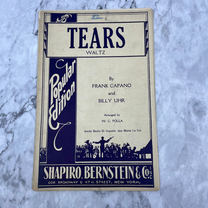 1930 TEARS Waltz Big Band Chart Arrangement Orchestration Sheet Music V38