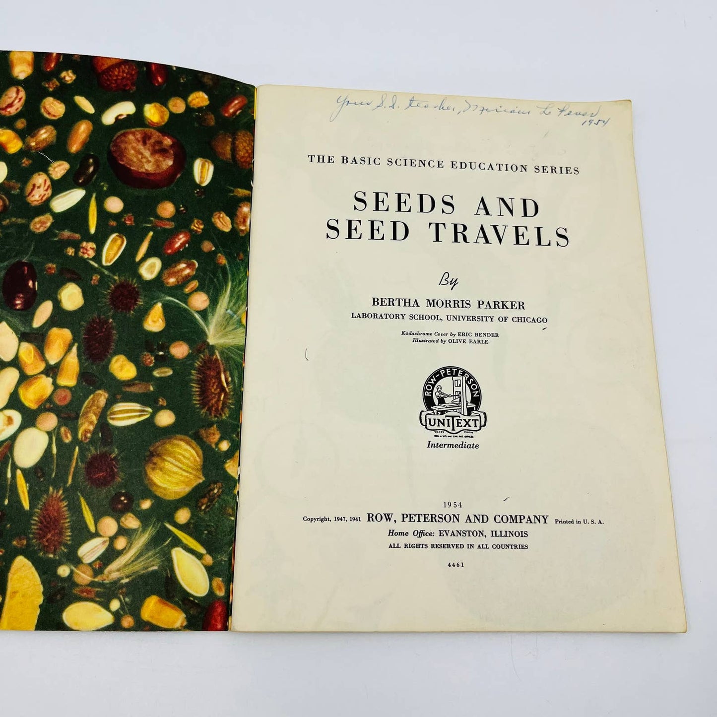 1954 Book SEEDS AND SEED TRAVELS Bertha Morris Parker TD5