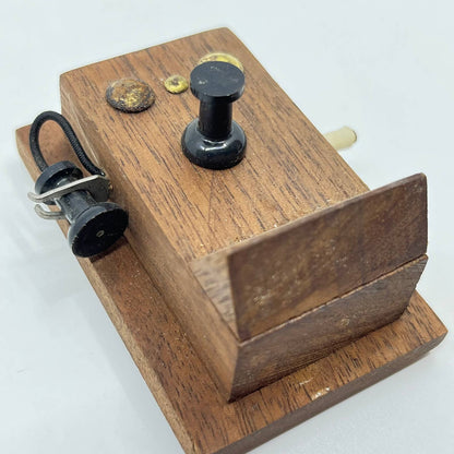 Handmade Black Walnut Old Fashioned Telephone Magnet Doll House Furniture TF7-4