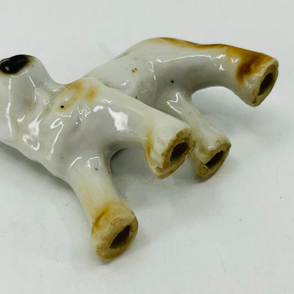 Vintage Brown & White Boxer Dog Hand Painted Porcelain 2.5” SB2