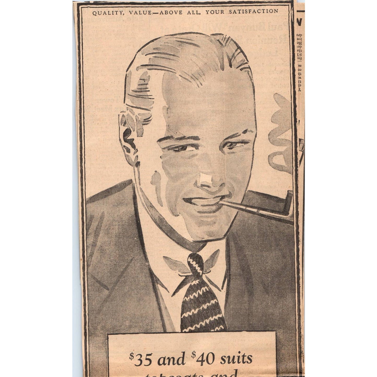 1935 MPLS Journal Newspaper Ad Maurice L Rothschild Men's Basement Sale FL5-2