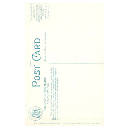 The Mast of the Battleship Maine Arlington VA - Original Postcard TJ8-5