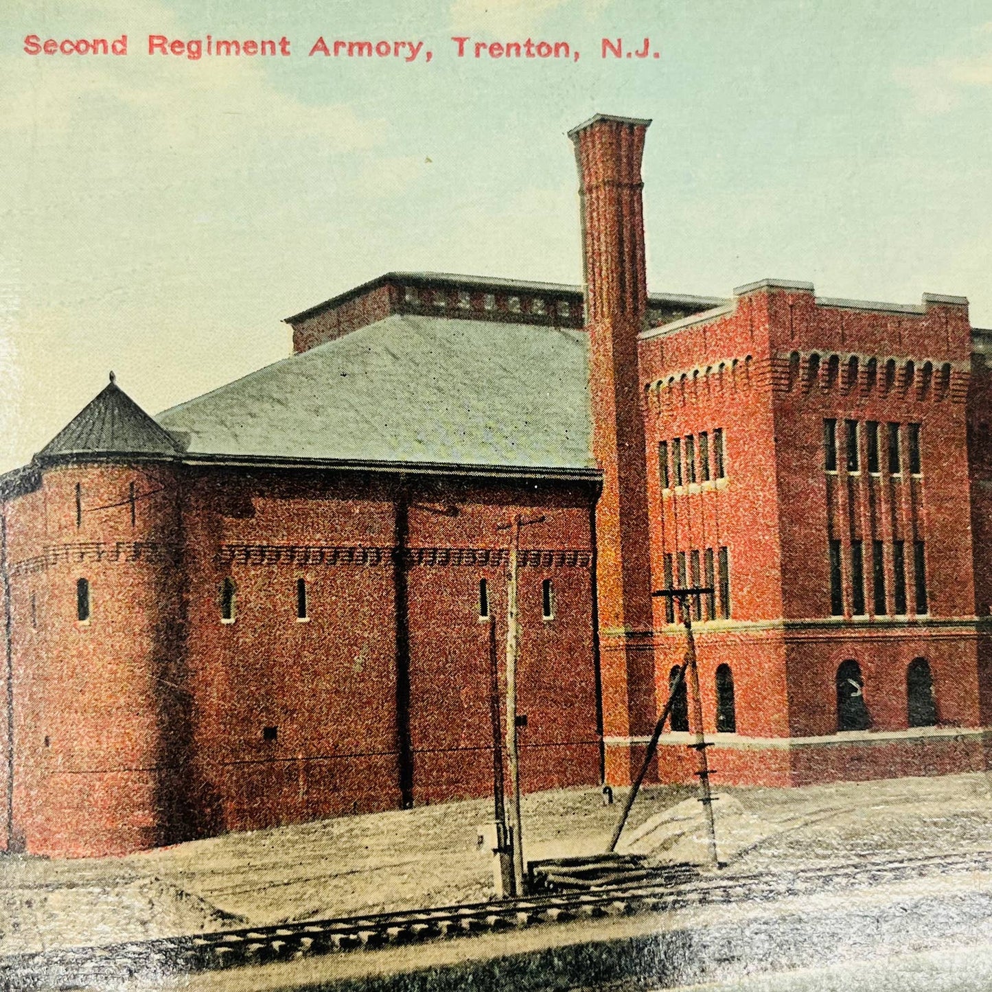 1910s WWI Post Card 2nd REGIMENT ARMORY TRENTON N.J. PA8