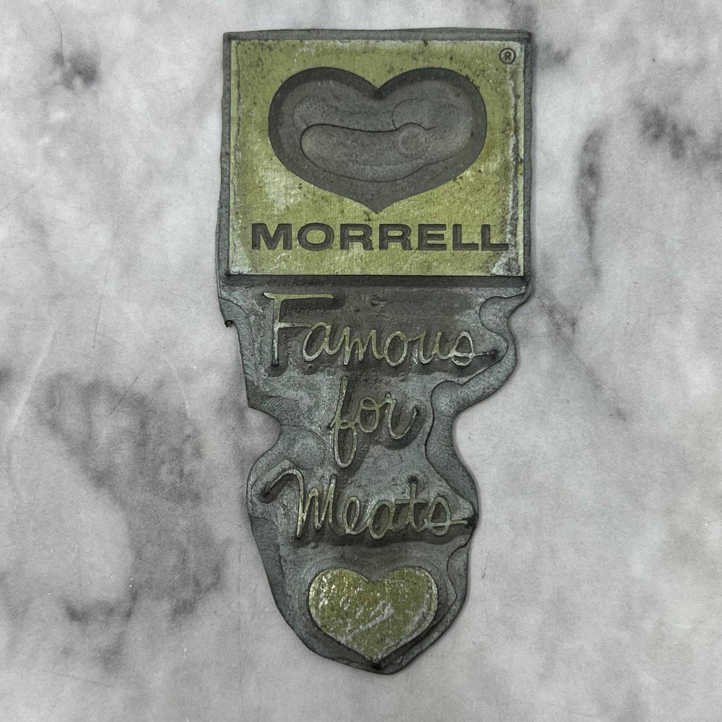 Vintage Printing Letterpress Printers Block Plate Morrell Famous for Meats TJ56