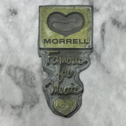 Vintage Printing Letterpress Printers Block Plate Morrell Famous for Meats TJ56