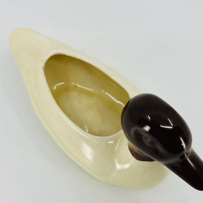 VTG Brown & Cream Mallard Duck Fall Autumn Hunting Planter Ceramic Glazed 7” TC1