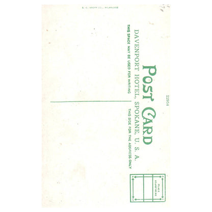 Davenport Hotel Spokane Washington - Postcard TJ8-1