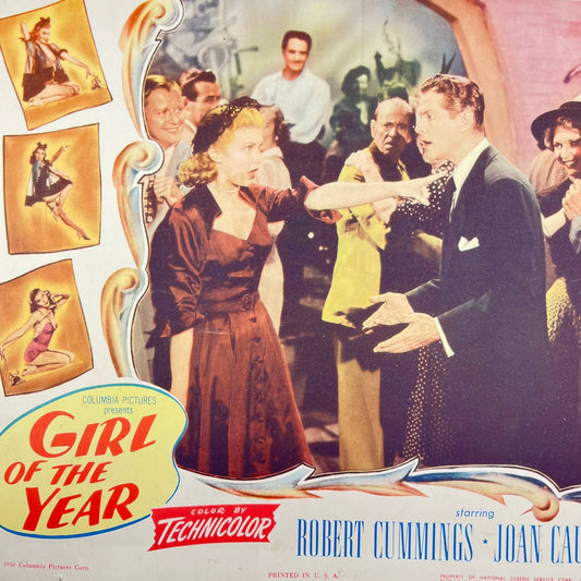 1950 GIRL OF THE YEAR Movie Lobby Card Robert Cummings Joan Caulfield 11x14 FL3