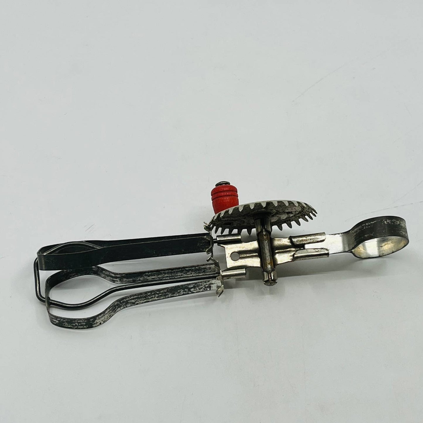 Vintage Toy Betty Taplin Egg Beater USA Mixer WORKS Red Wood Handle 5.5” TB6-2