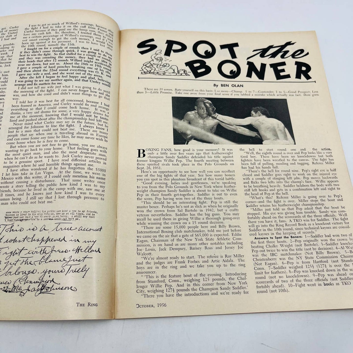 1956 Oct - The Ring Boxing Magazine Patterson vs. Moore  TA5