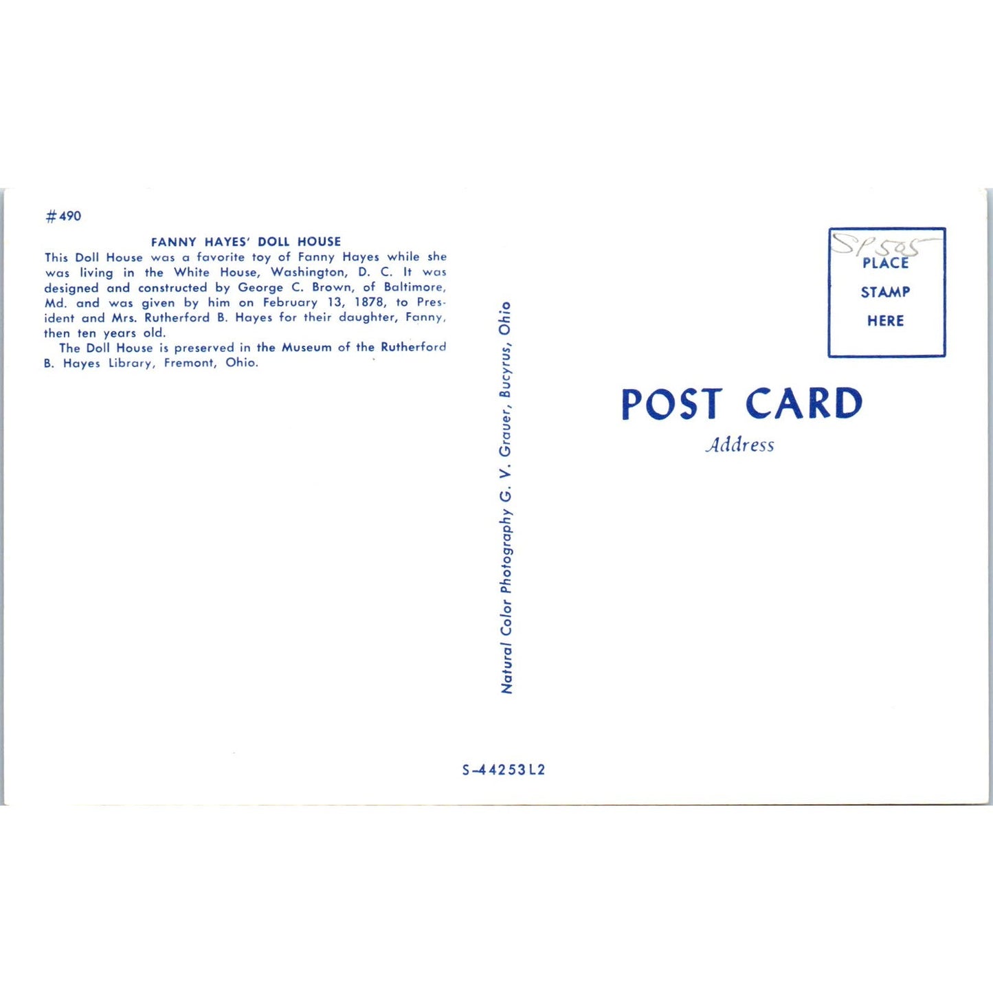 Fanny Hayes' Doll House Rutherford B. Hayes Library Fremont OH Postcard PB9